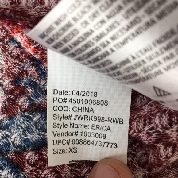 William Rast Burgundy Floral Waffle Knit Top - Picture 7 of 10